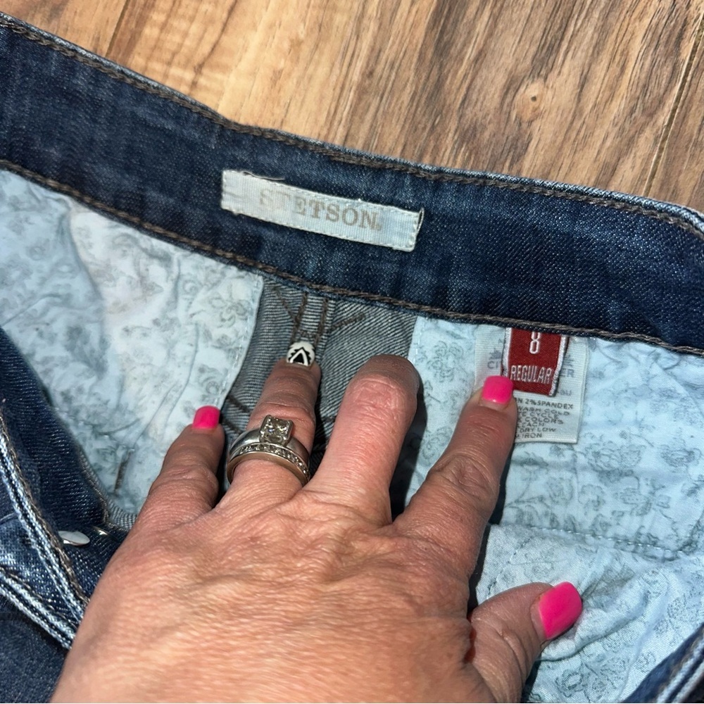 Stetson Embroidered Cactus ๐ต & Flower Denim Trousers Size: 8 x 32 - Picture 7 of 8